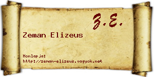 Zeman Elizeus névjegykártya